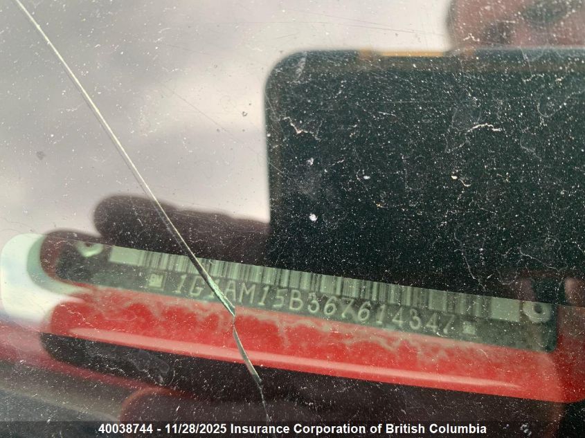 2006 Chevrolet Cobalt Ss VIN: 1G1AM15B367614347 Lot: 40038744