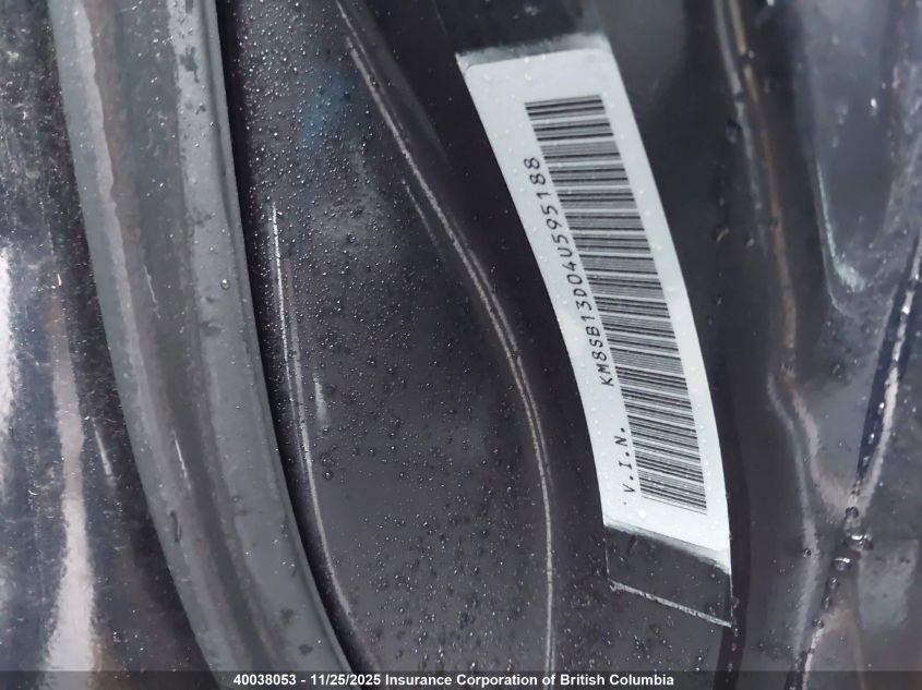 2004 Hyundai Santa Fe VIN: KM8SB13D04U595188 Lot: 40038053