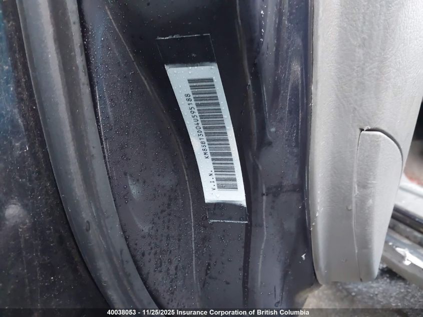 2004 Hyundai Santa Fe VIN: KM8SB13D04U595188 Lot: 40038053