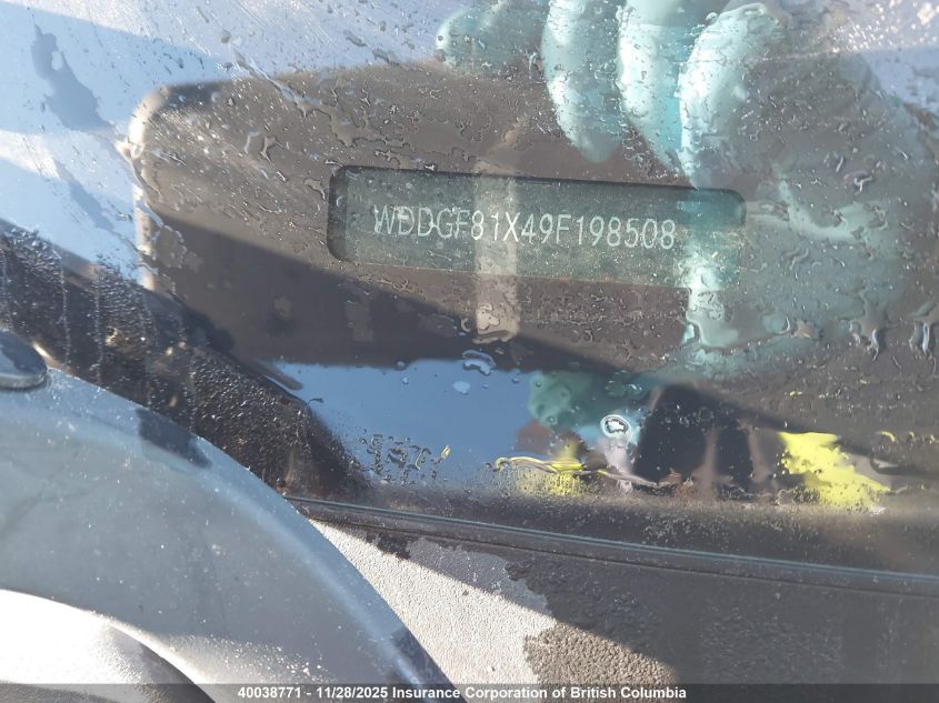 2009 Mercedes-Benz C 300 4Matic VIN: WDDGF81X49F198508 Lot: 40038771