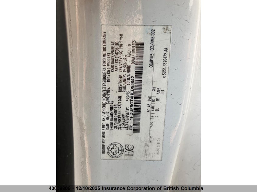 1FDUF5GT4HED95842 2017 FORD F550 photo no. 12
