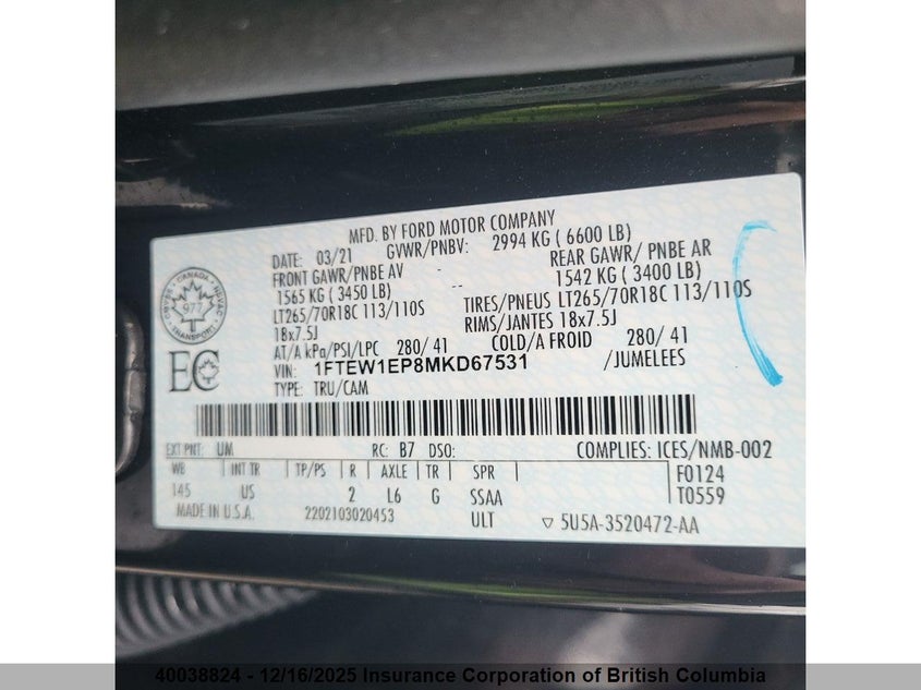 1FTEW1EP8MKD67531 2021 FORD F-150 photo no. 9