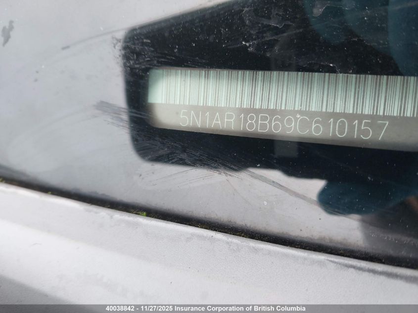 2009 Nissan Pathfinder S/Le/Se VIN: 5N1AR18B69C610157 Lot: 40038842