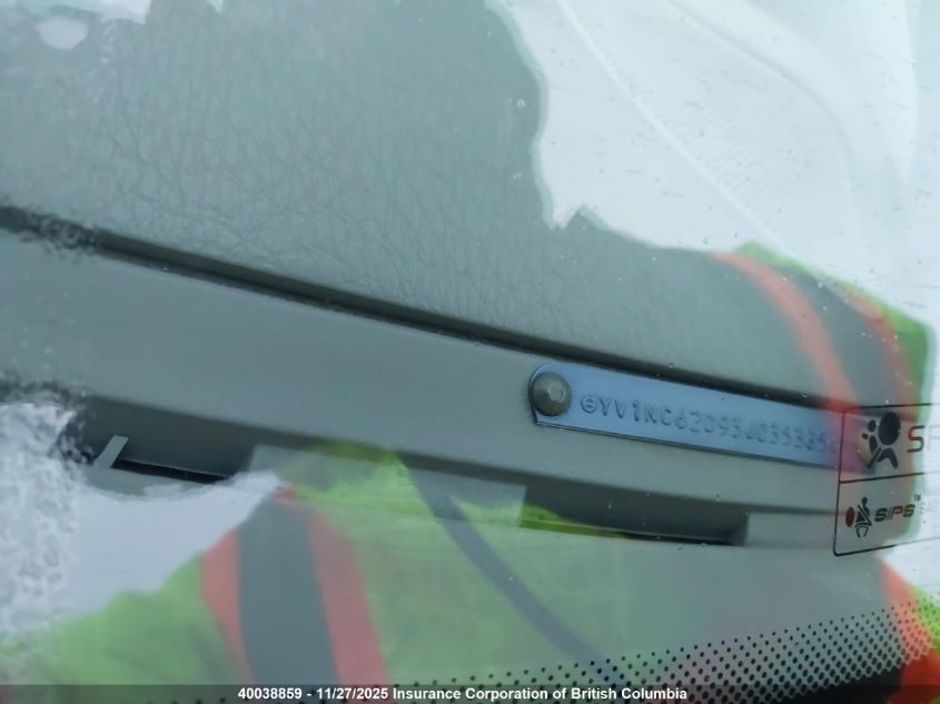 2003 Volvo C70 VIN: YV1NC62D93J035385 Lot: 40038859