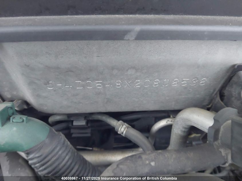 2002 Acura Rsx VIN: JH4DC548X2C808538 Lot: 40038867