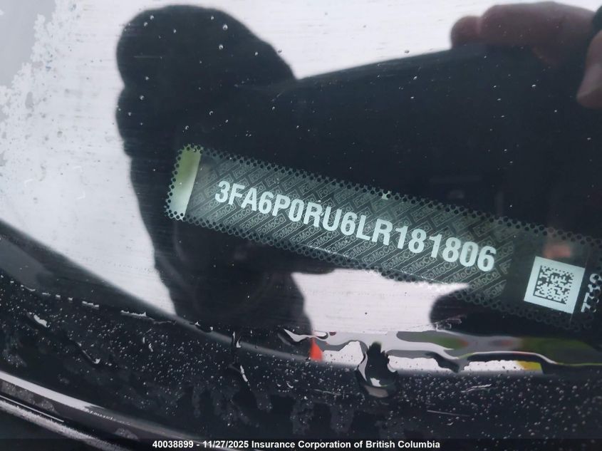 2020 Ford Fusion Hybrid Titanium VIN: 3FA6P0RU6LR181806 Lot: 40038899