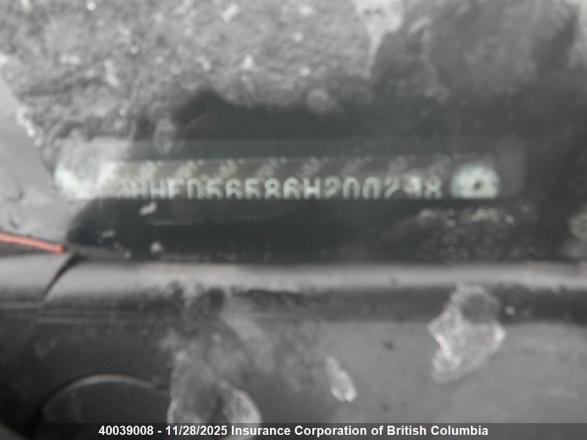 2006 Acura Csx VIN: 2HHFD56586H200298 Lot: 40039008