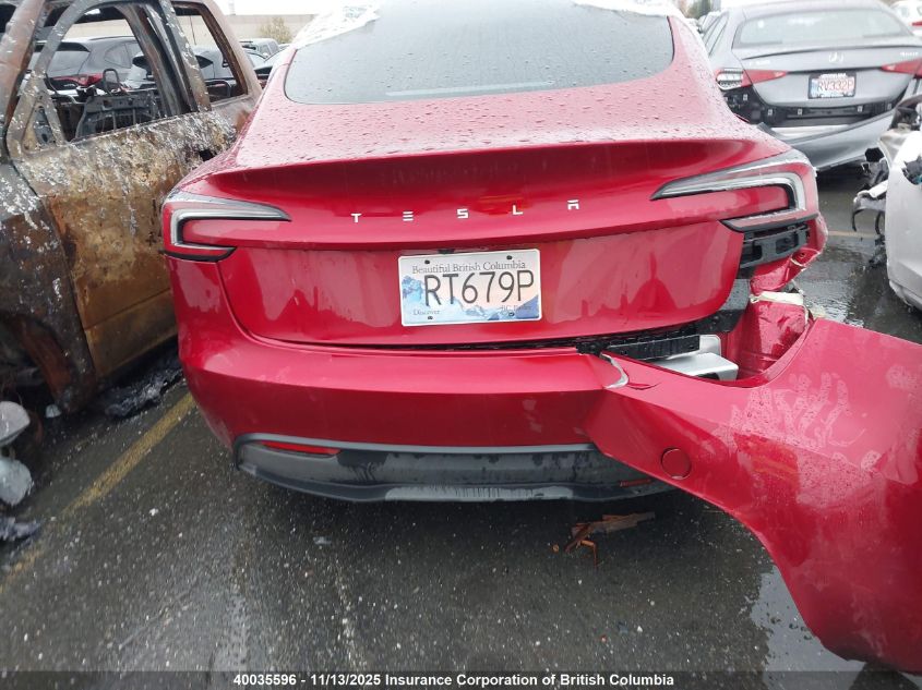 2024 Tesla Model 3 VIN: LRW3E7FA4RC136387 Lot: 40035596