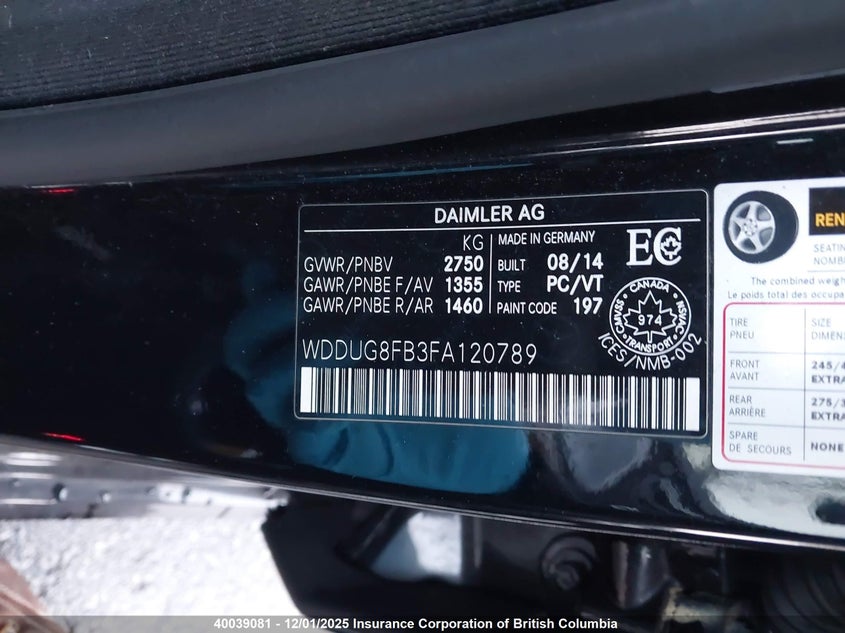 WDDUG8FB3FA120789 2015 MERCEDES-BENZ S-KLASSE photo no. 9