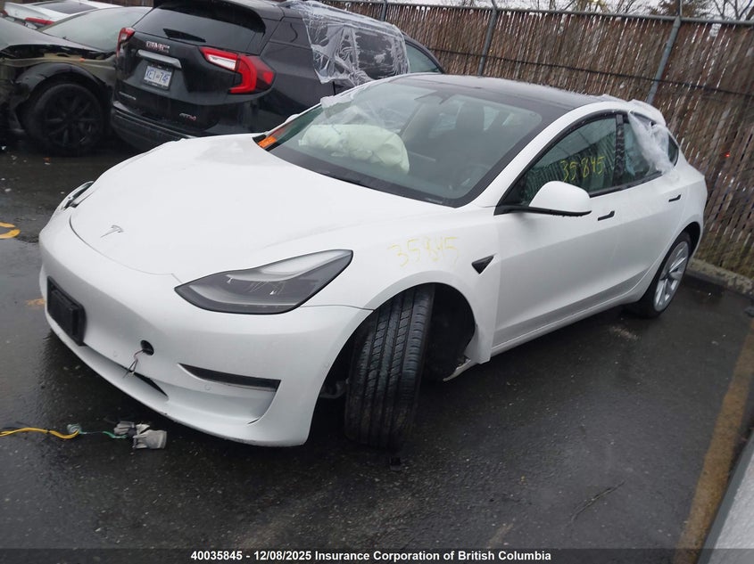 5YJ3E1EA6NF348691 2022 TESLA MODEL 3 photo no. 2