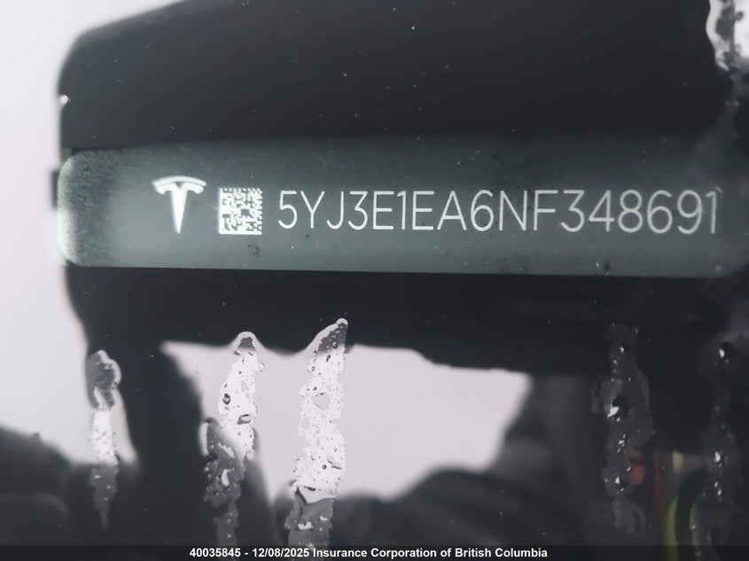 5YJ3E1EA6NF348691 2022 TESLA MODEL 3 photo no. 9