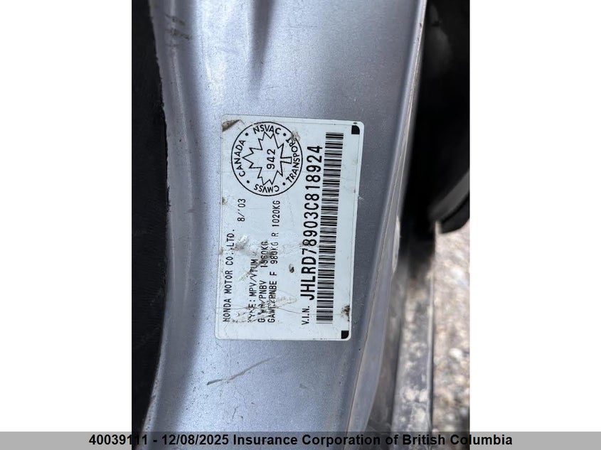 JHLRD78903C818924 2003 HONDA CR-V photo no. 5