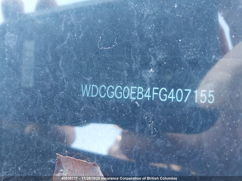 2015 Mercedes-Benz Glk 250 Bluetec VIN: WDCGG0EB4FG407155 Lot: 40039117