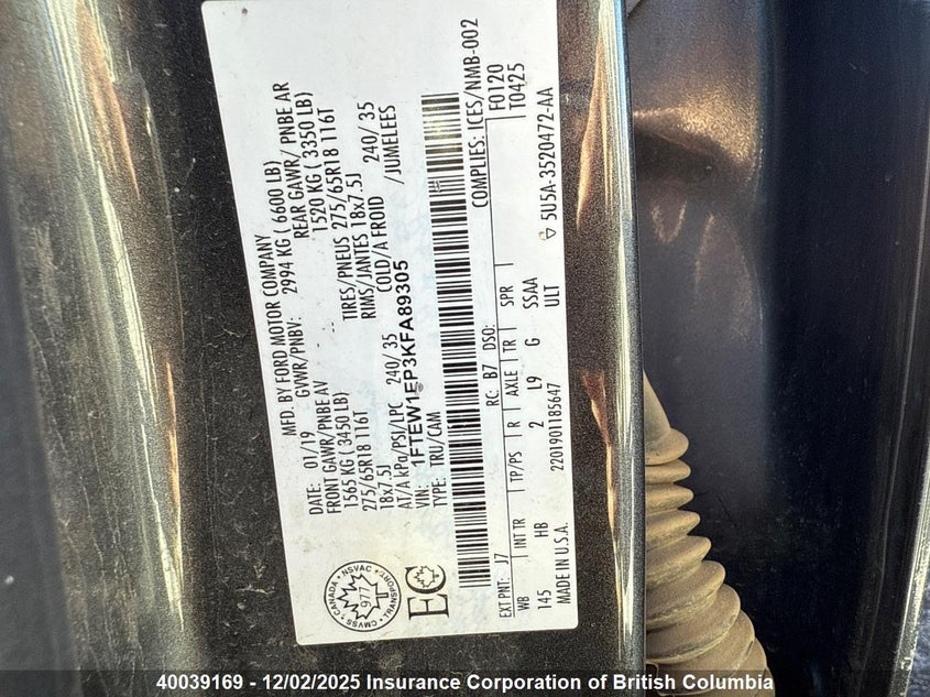 1FTEW1EP3KFA89305 2019 FORD F-150 photo no. 15