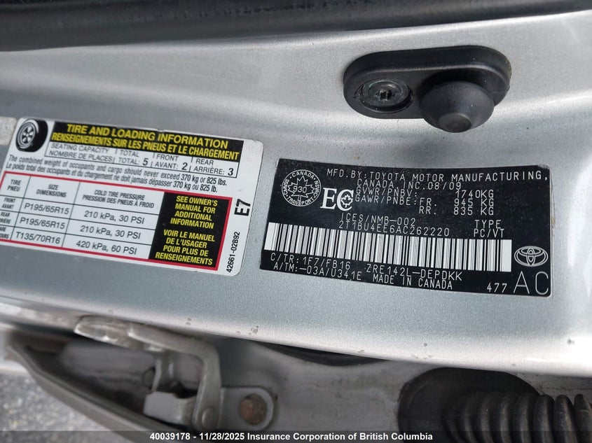 2010 Toyota Corolla S/Le/Xle VIN: 2T1BU4EE6AC262220 Lot: 40039178