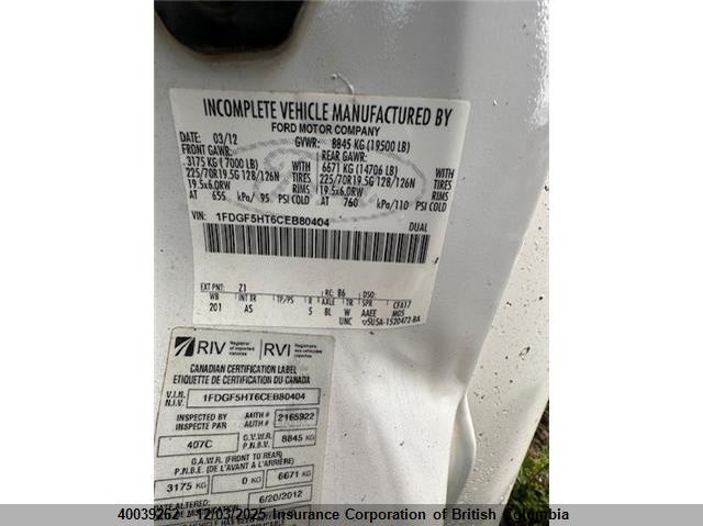 1FDGF5HT6CEB80404 2012 FORD F550 photo no. 13