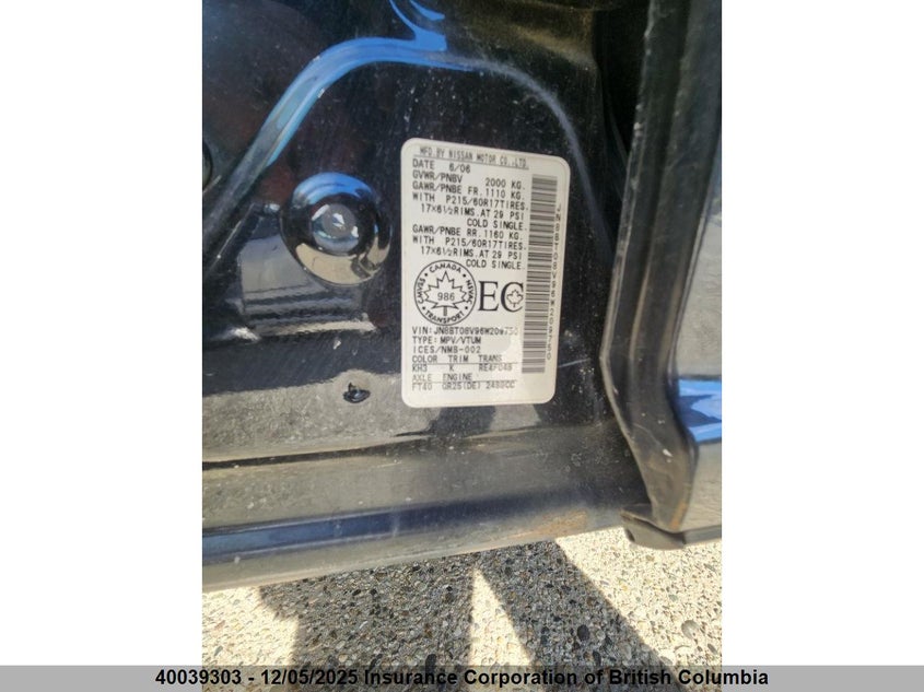 JN8BT08V96W209750 2006 NISSAN X-TRAIL photo no. 9
