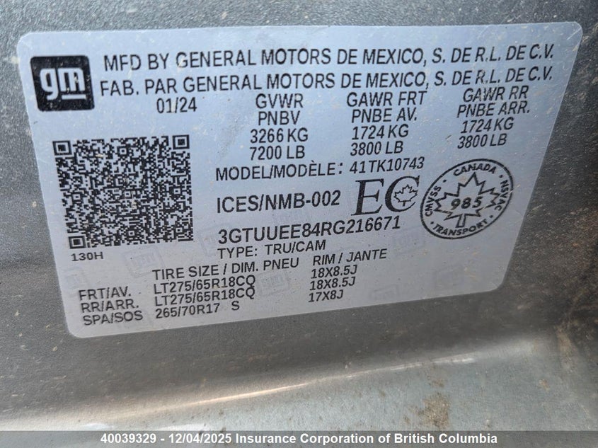 3GTUUEE84RG216671 2024 GMC SIERRA photo no. 21