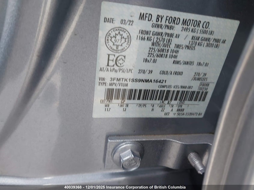 3FMTK1SS9NMA16421 2022 FORD MUSTANG MACH-E photo no. 9