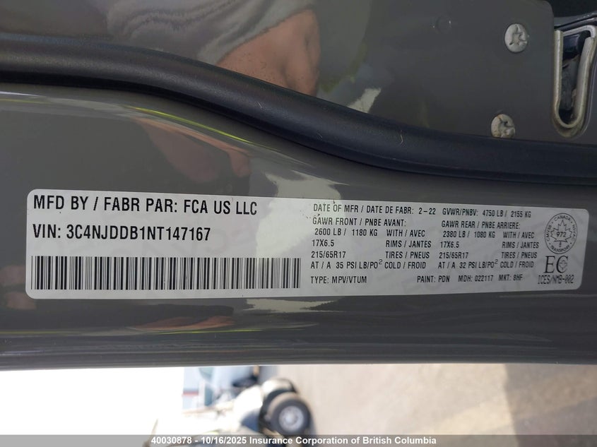 3C4NJDDB1NT147167 2022 JEEP COMPASS photo no. 9