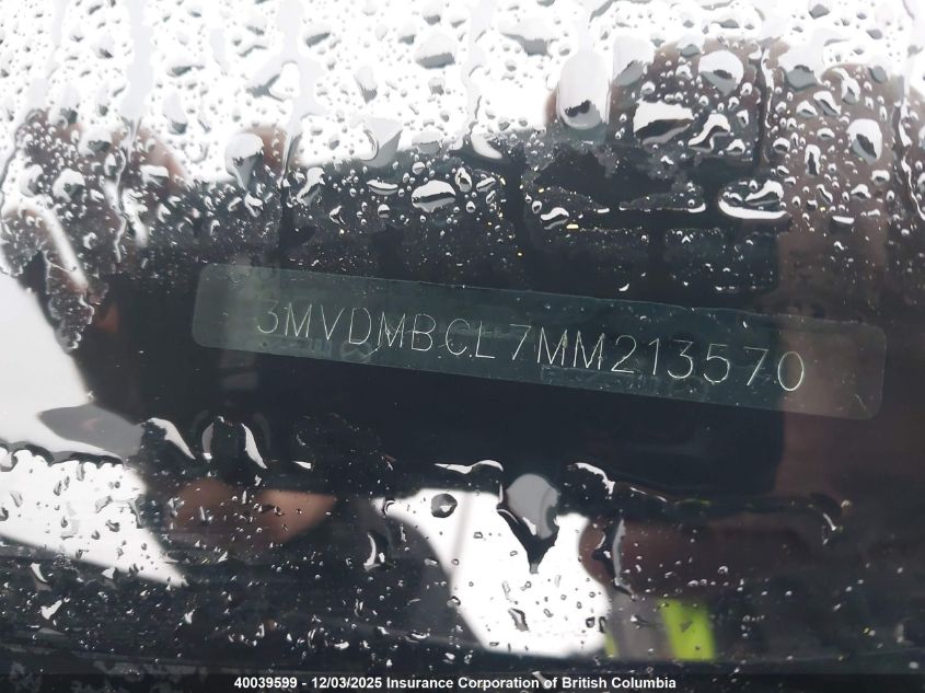 2021 Mazda Cx-30 VIN: 3MVDMBCL7MM213570 Lot: 40039599