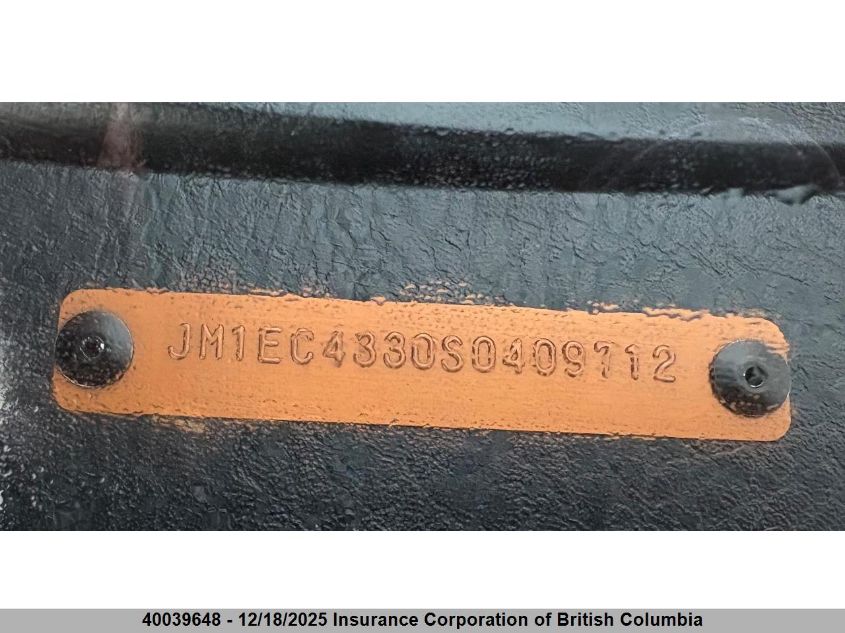 1995 Mazda Mx-3 Precedia Rs VIN: JM1EC4330S0409712 Lot: 40039648