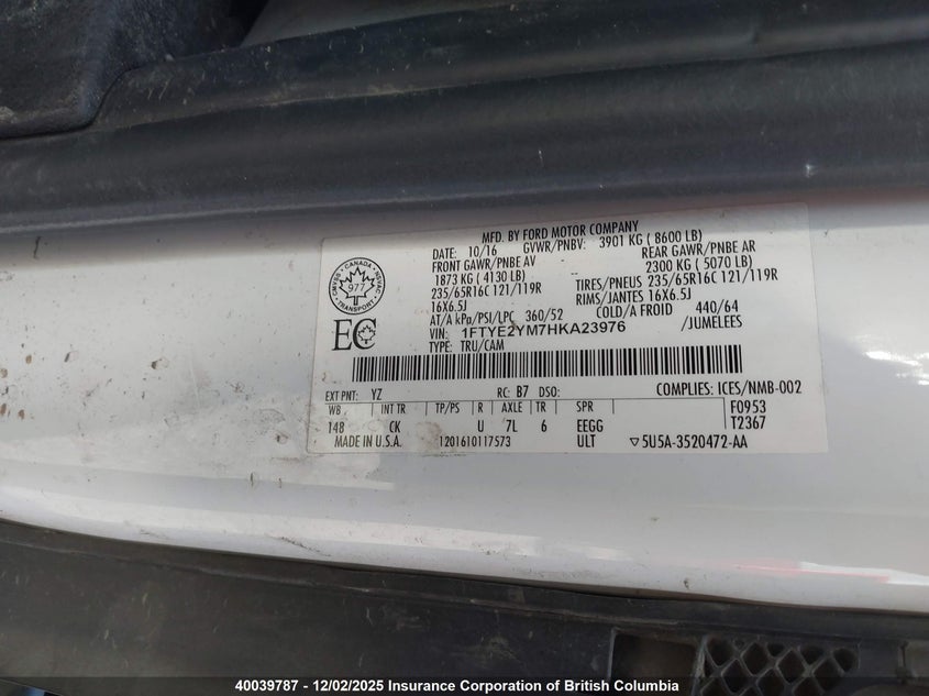 1FTYE2YM7HKA23976 2017 FORD  photo no. 9