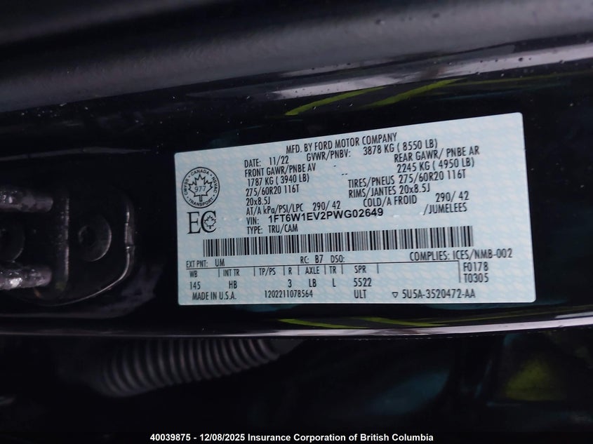 1FT6W1EV2PWG02649 2023 FORD F-150 photo no. 9