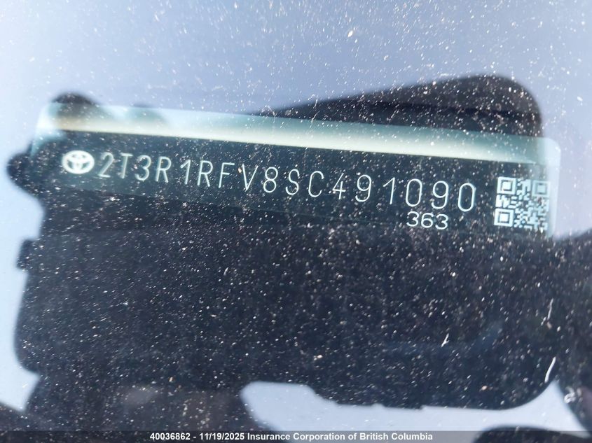 2025 Toyota Rav4 Xle/Xle Premium VIN: 2T3R1RFV8SC491090 Lot: 40036862