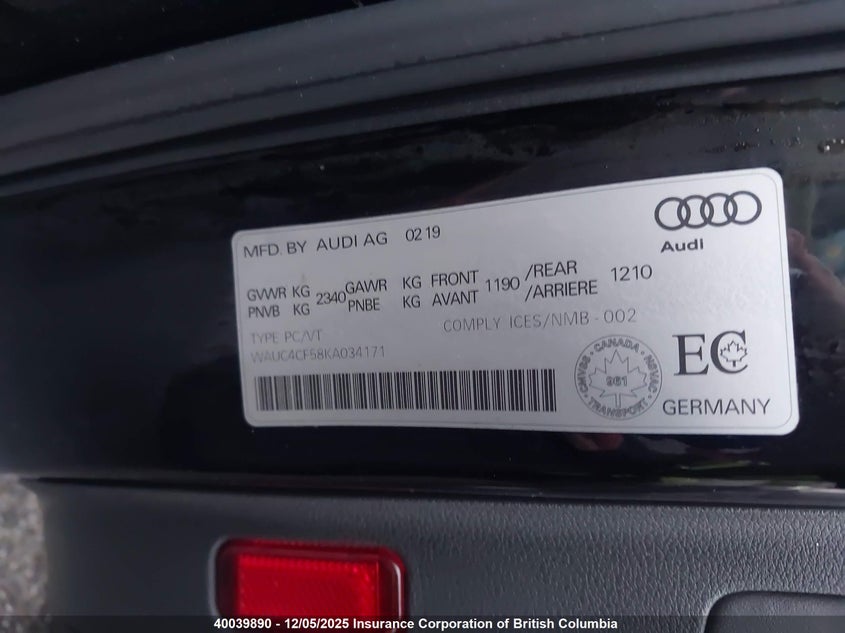 WAUC4CF58KA034171 2019 AUDI S5 photo no. 9