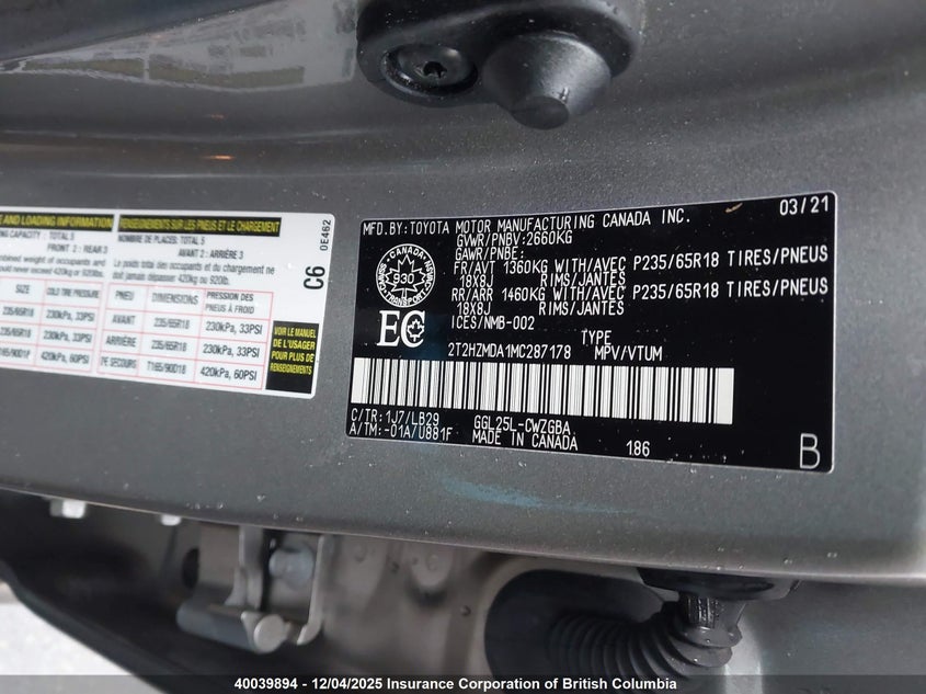 2T2HZMDA1MC287178 2021 LEXUS RX photo no. 9