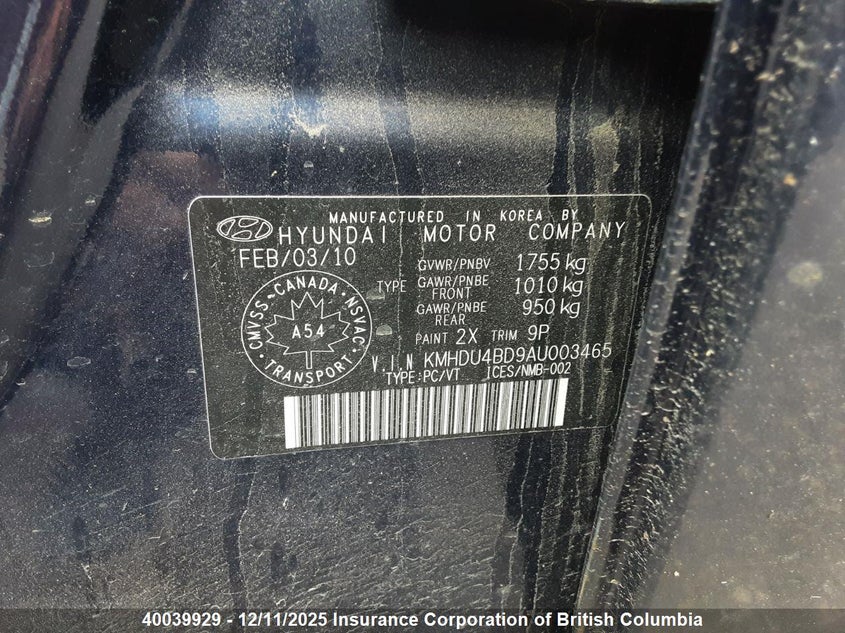 KMHDU4BD9AU003465 2010 HYUNDAI ELANTRA photo no. 5