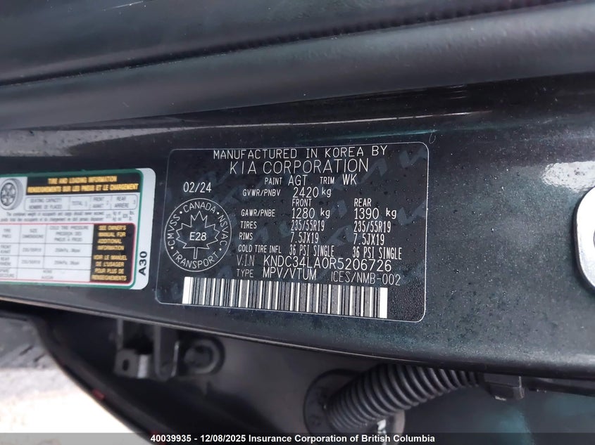KNDC34LA0R5206726 2024 KIA EV6 photo no. 9