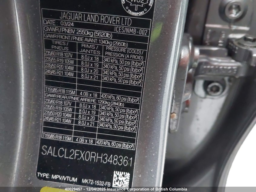 SALCL2FX0RH348361 2024 LAND ROVER DISCOVERY SPORT photo no. 9