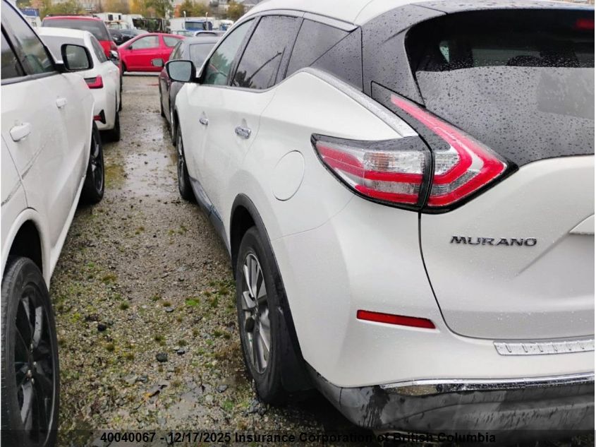 2016 Nissan Murano S/Sl/Sv/Platinum VIN: 5N1AZ2MH4GN155696 Lot: 40040067
