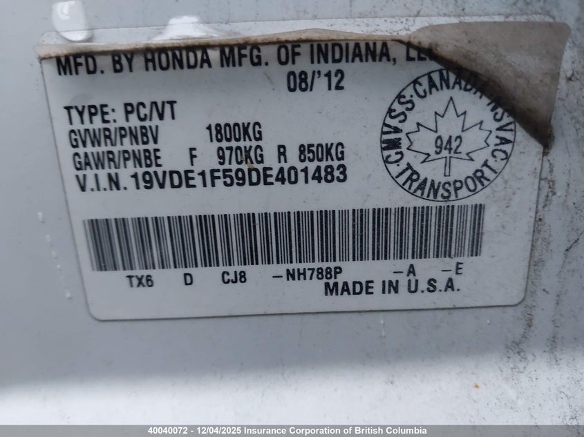 19VDE1F59DE401483 2013 ACURA ILX photo no. 18