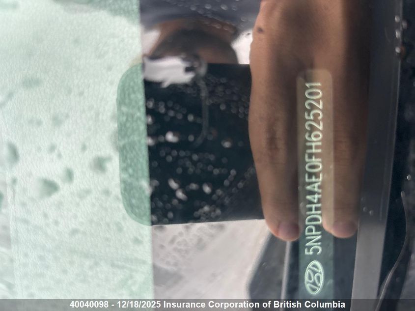 2015 Hyundai Elantra Se/Sport/Limited VIN: 5NPDH4AE0FH625201 Lot: 40040098