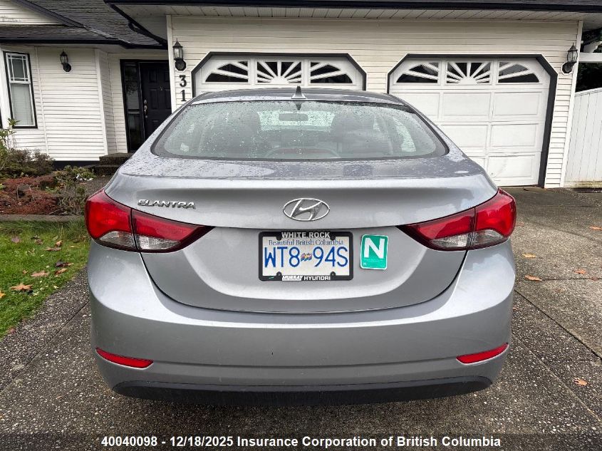 2015 Hyundai Elantra Se/Sport/Limited VIN: 5NPDH4AE0FH625201 Lot: 40040098