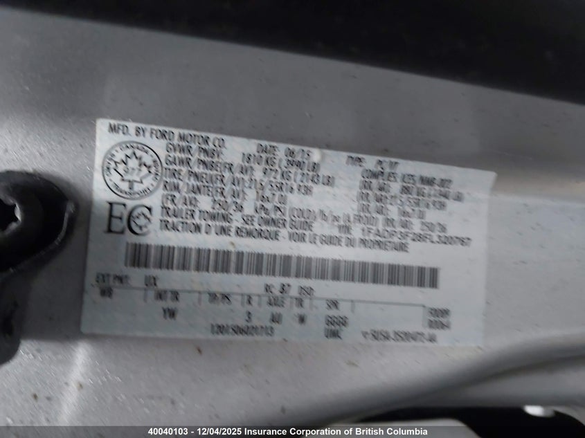 1FADP3F28FL320767 2015 FORD FOCUS photo no. 9