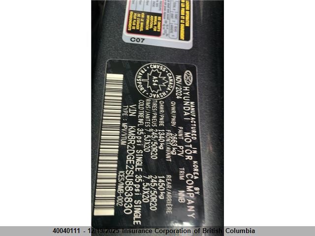 2025 Hyundai Palisade Sel VIN: KM8R2DGE2SU883830 Lot: 40040111