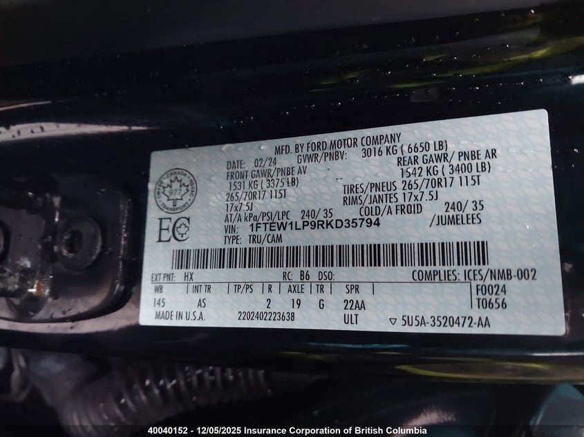 1FTEW1LP9RKD35794 2024 FORD F-150 photo no. 9