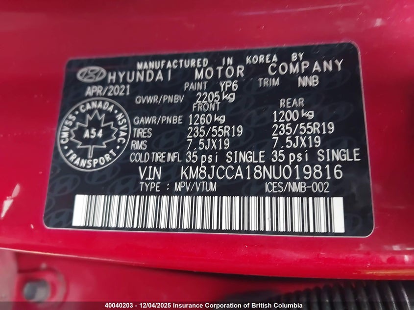 KM8JCCA18NU019816 2022 HYUNDAI TUCSON photo no. 18