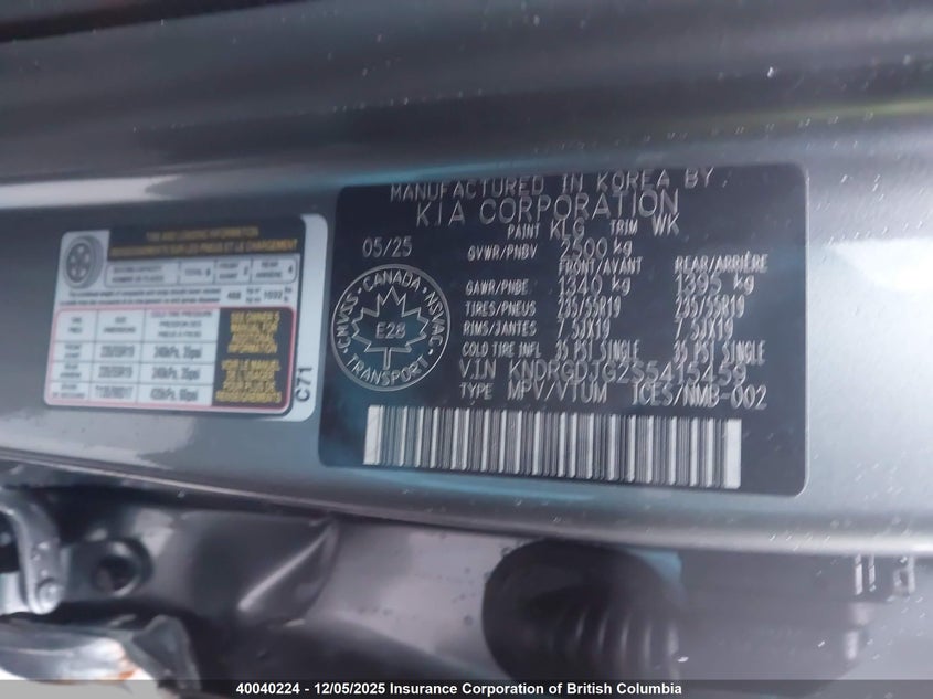 KNDRGDJG2S5415459 2025 KIA SORENTO photo no. 9