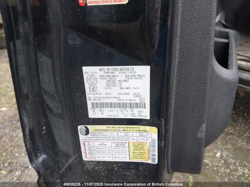 1FTFW1EF9EFC78038 2014 FORD F-150 photo no. 9
