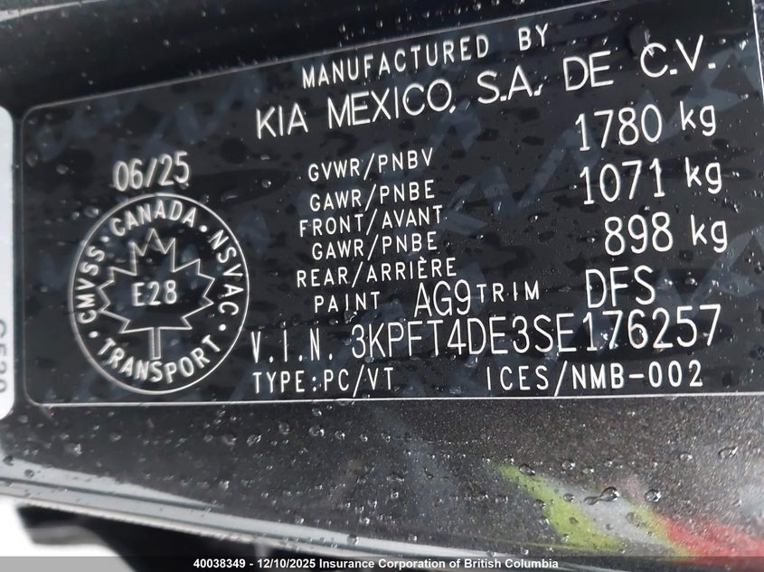3KPFT4DE3SE176257 2025 KIA K4 photo no. 9