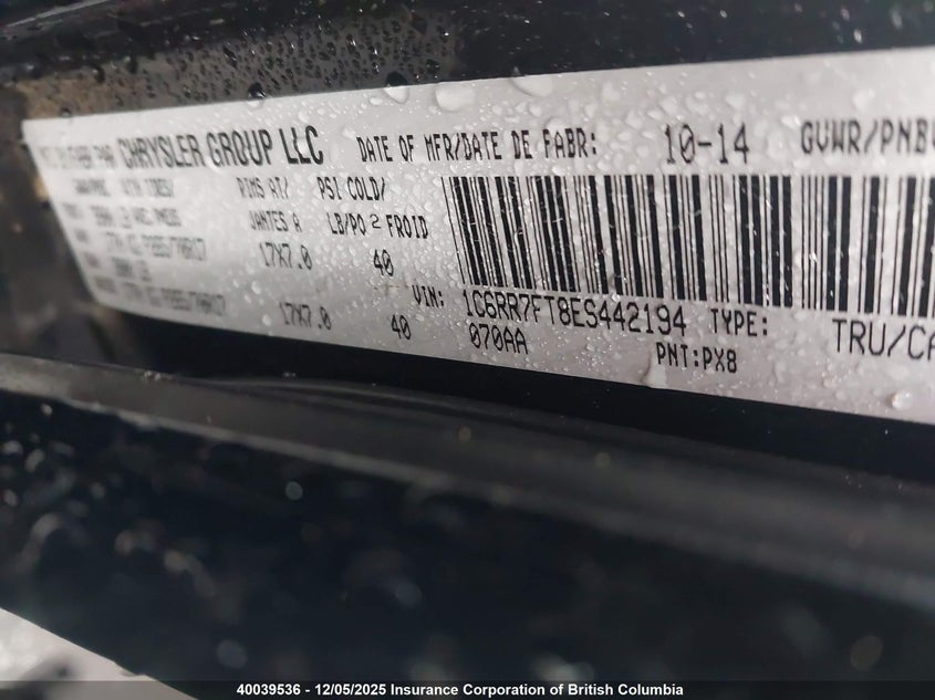 1C6RR7FT8ES442194 2014 RAM 1500 photo no. 9