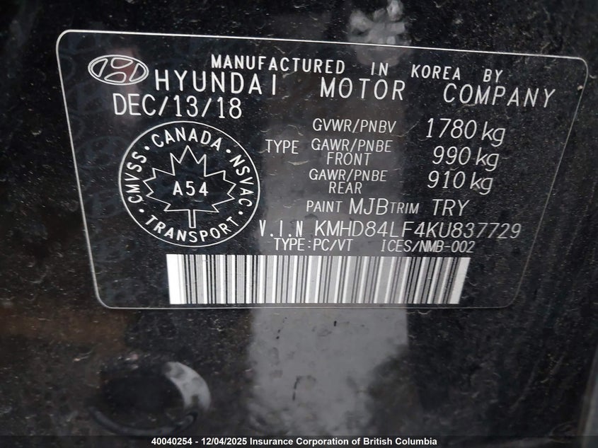 KMHD84LF4KU837729 2019 HYUNDAI ELANTRA photo no. 18