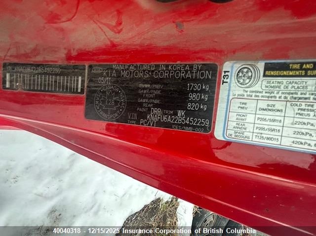 KNAFU6A22B5452259 2011 KIA FORTE photo no. 21