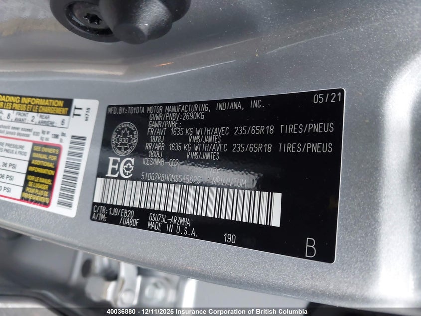 5TDGZRBH0MS545629 2021 TOYOTA HIGHLANDER photo no. 9