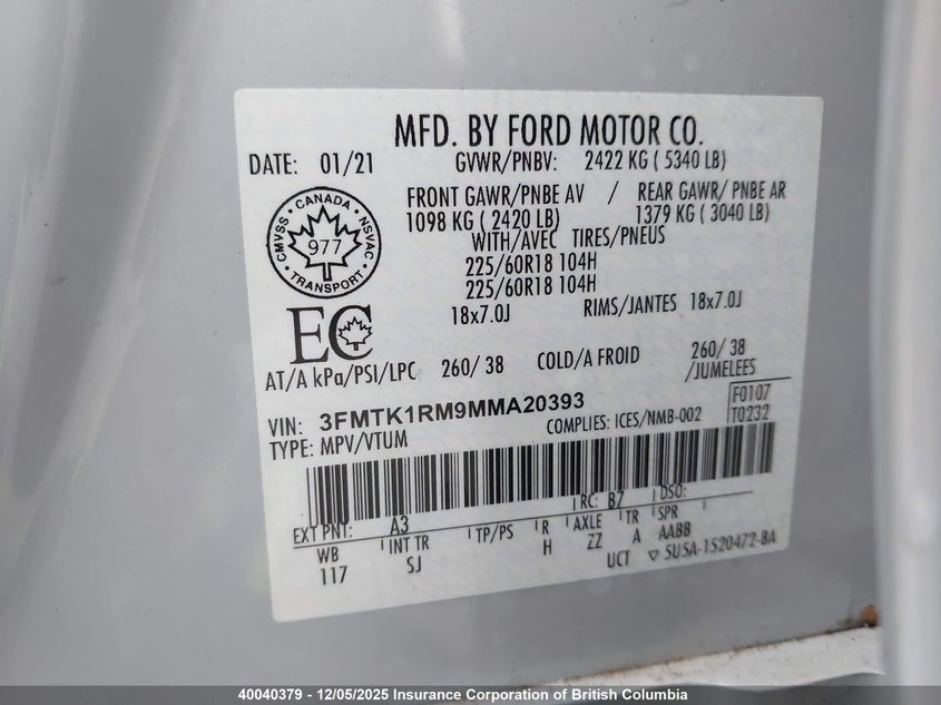 3FMTK1RM9MMA20393 2021 FORD MUSTANG MACH-E photo no. 9